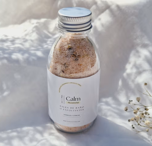 Bath Salts - CALM - Himalayan pink salt, calendula and chamomile flowers