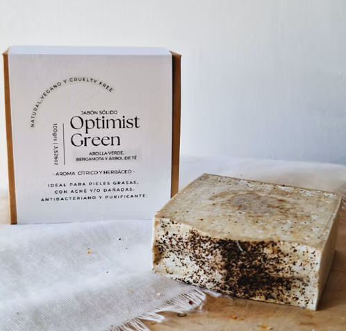 Soap - OPTIMIST GREEN - Green clay, Bergamot and Tea Tree