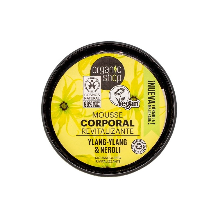 Mousse corporal con aceite de ylang-ylang ecológico y neroli ecológico.