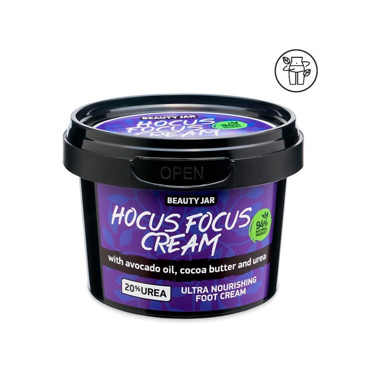 Crema para Pies - Ultranutritiva - Crema Hocus Focus - Aceite de aguacate, 20% Urea y manteca de cacao