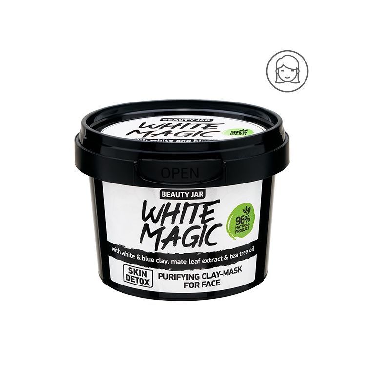 Mascarilla Facial - Magia Blanca - Purificante con Arcilla Blanca, Azul, Hoja de Mate y Árbol de Té